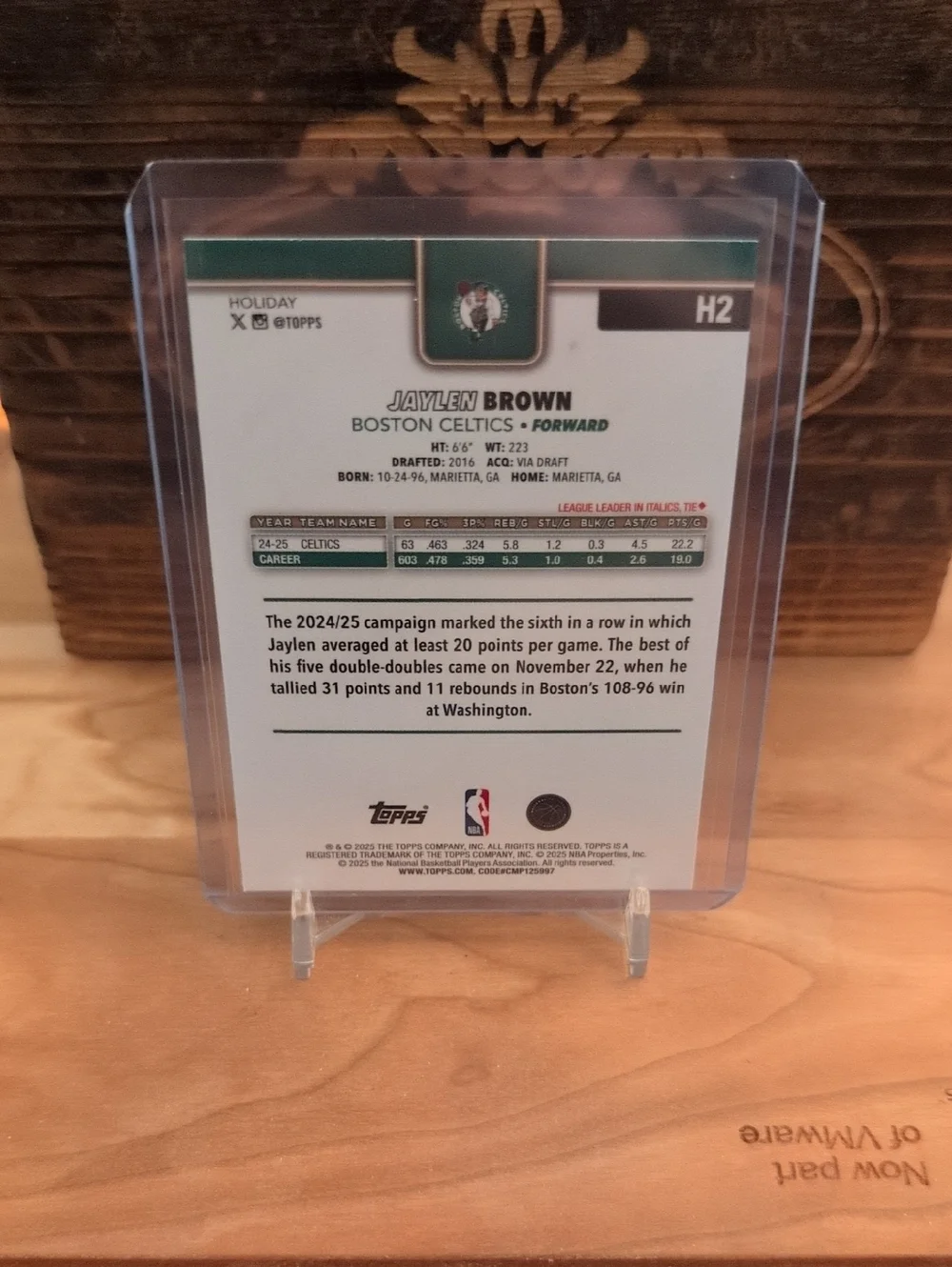 2025-26 Topps Holiday Jaylen Brown Silver Glitter SP Celtics - Picture 2 of 2